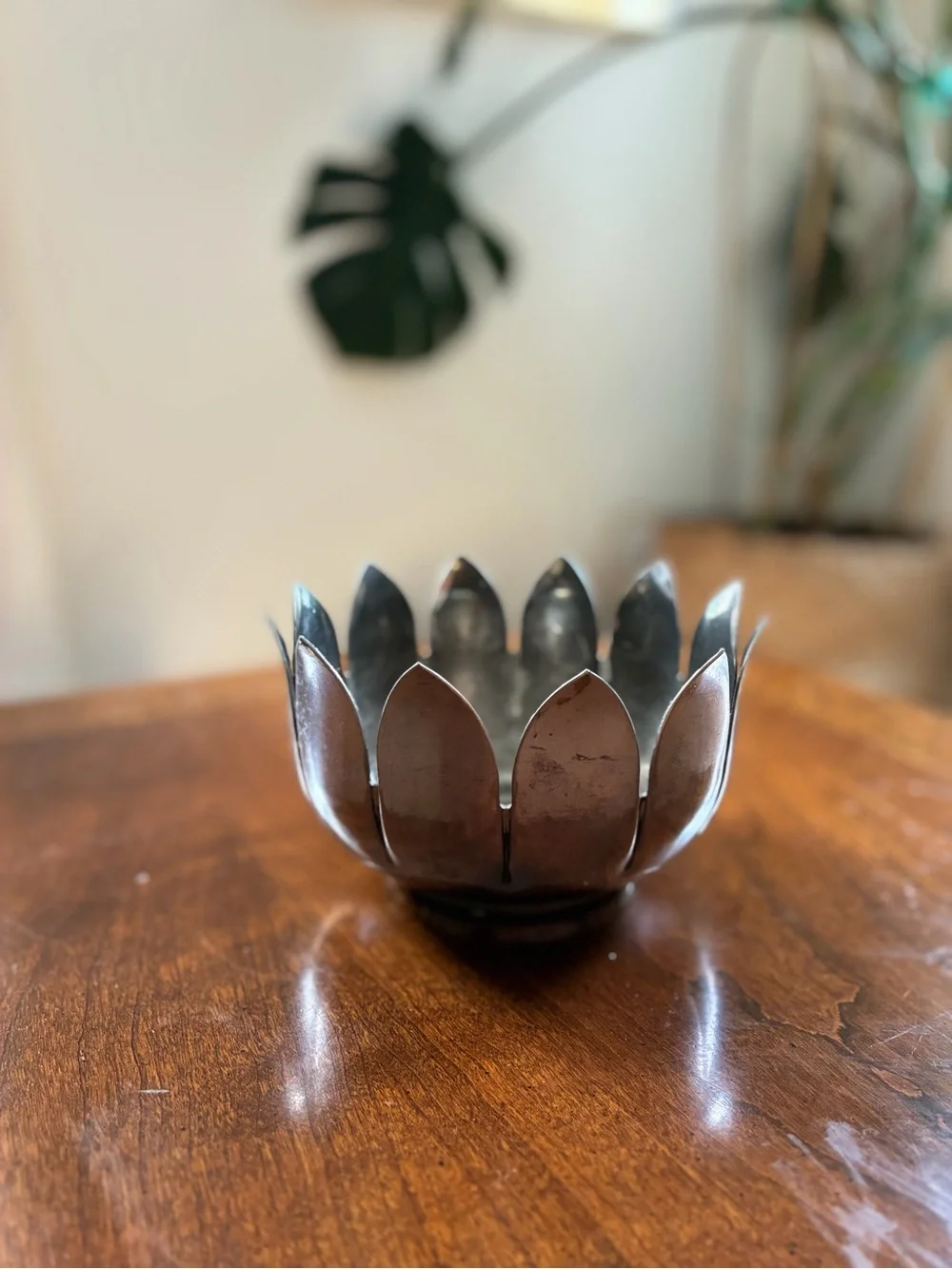 Vintage Italian Decorative Metal Tulip or Lotus Bowl - Silverplate